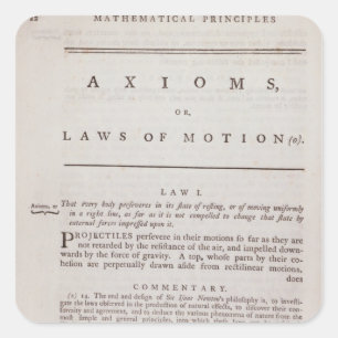 Axioms, or Laws of Motion, from Volume I Square Sticker
