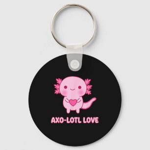 Axo-lotl Love Kawaii Axolotl Heart Valentine Cute Key Ring