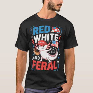 Axolotl 4Th Of July Usa Red White And T-Shirt