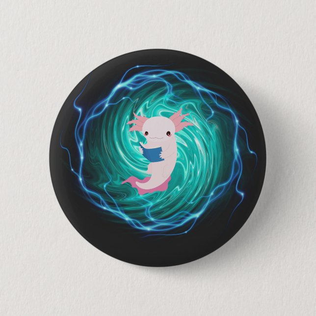 Axolotl  6 cm round badge (Front)
