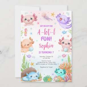 Axolotl Alotl Fun Birthday Party Invitation