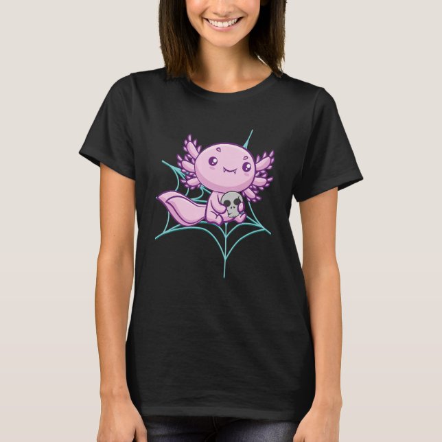 Axolotl Ambystoma Mexicanum Vampire Halloween Walk T-Shirt (Front)
