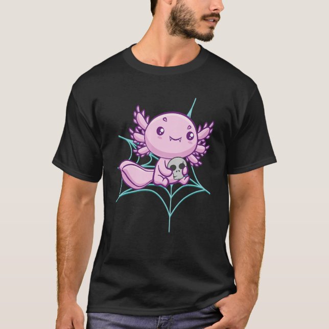 Axolotl Ambystoma Mexicanum Vampire Halloween Walk T-Shirt (Front)