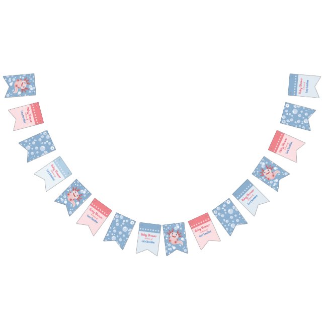 Axolotl and the Bubbles - Blue Water Baby Shower Bunting (All)