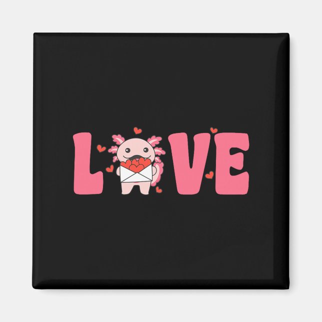 Axolotl Animals With Hearts Love Premium Tri-blend Magnet (Front)