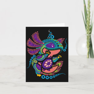 Axolotl Art Aztec Mexican Salamander Mexico Cinco Card