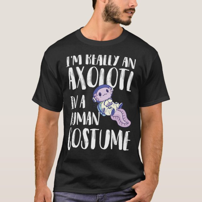 Axolotl Astronaut Space Earth Sun System Spaceship T-Shirt (Front)