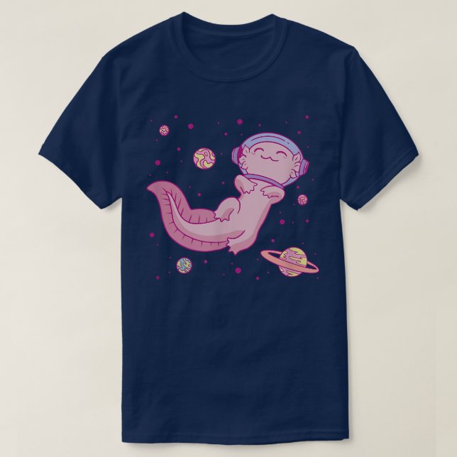 Axolotl Astronaut Spaceman Outter Space Planets Ka T-Shirt (Design Front)