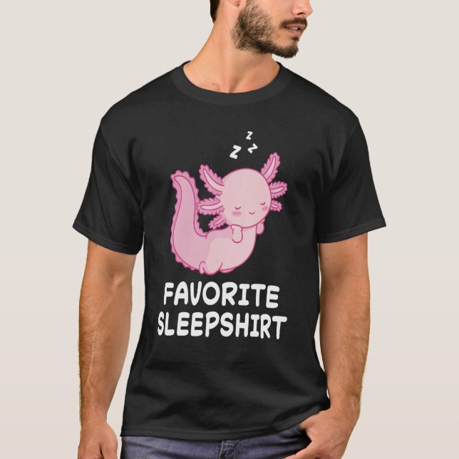 Axolotl Axolotls Nap Sleeping Sleep Pajama Pyjamas T-Shirt (Front)
