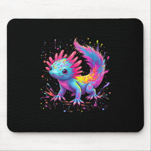 Axolotl Beautiful Colourful Art Cute Kawaii Axolot Mouse Pad