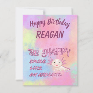 Axolotl Birthday Card 