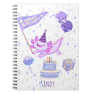 Axolotl birthday notebook