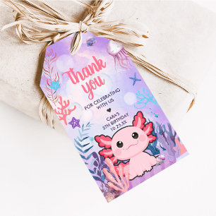 Axolotl Birthday Party Favour Tags