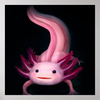 Axolotl blanket | Cute gift idea Poster