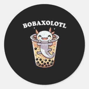 Axolotl Boba Tea Bubble Tea Milk Tea Anime Axolotl Classic Round Sticker