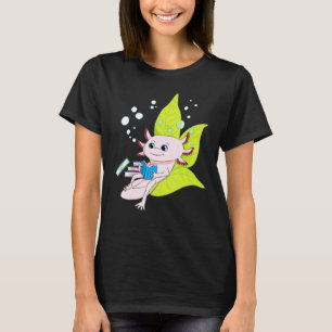 Axolotl Bookworm Girls Boys Book Reading Axolotl T-Shirt