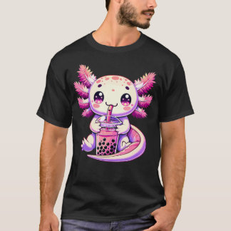 Axolotl Bubble Boba Tea Anime Cute Kawaii Axolotl T-Shirt