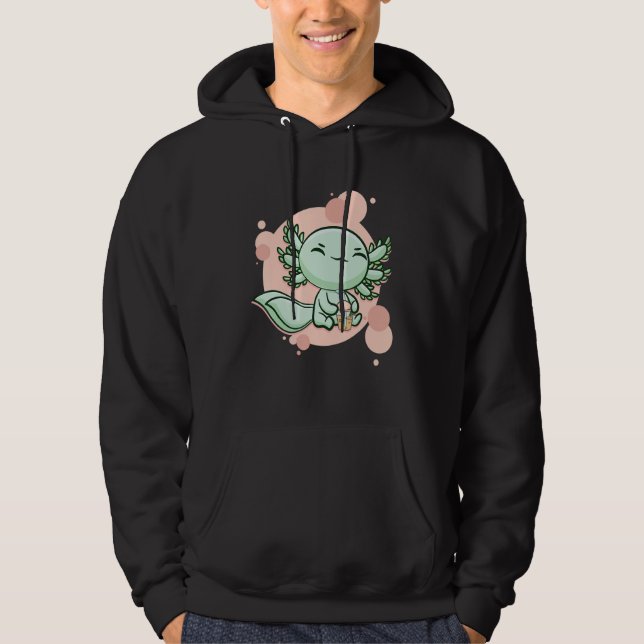 Axolotl Bubble Tea Ambystoma Mexicanum Walking Fis Hoodie (Front)