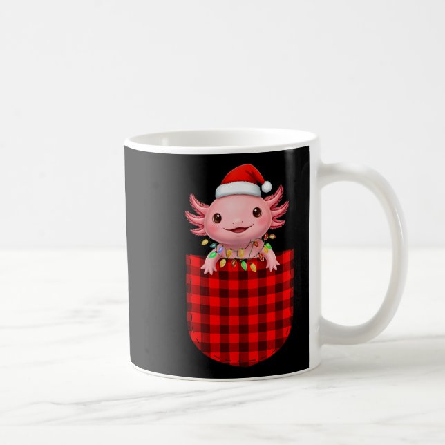 Axolotl Buffalo Red Plaid Cket Christmas Funny Men Coffee Mug (Right)