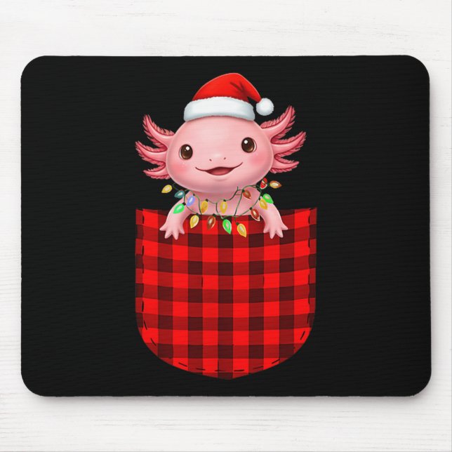 Axolotl Buffalo Red Plaid Cket Christmas Funny Men Mouse Pad (Front)