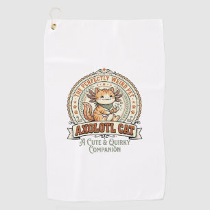 Axolotl Cat Axolotl Cute Weird Pet Cat Vintage Vec Golf Towel