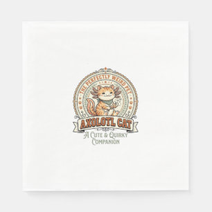 Axolotl Cat Axolotl Cute Weird Pet Cat Vintage Vec Napkin