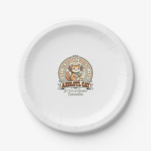 Axolotl Cat Axolotl Cute Weird Pet Cat Vintage Vec Paper Plate