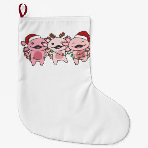 Axolotl Christmas Christmas Animals Sweet Axolotls Large Christmas Stocking