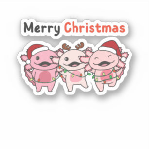 Axolotl Christmas Cute Axolotls Merry Christmas