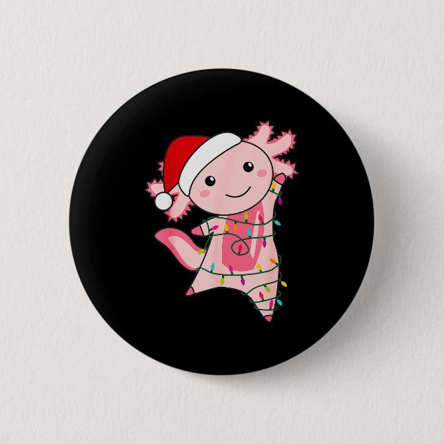 Axolotl Christmas Fairy Light Christmas Axolotl  6 Cm Round Badge (Front)