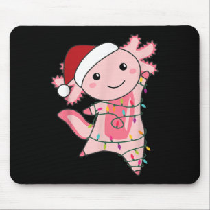 Axolotl Christmas Fairy Light Christmas Axolotl Mouse Pad