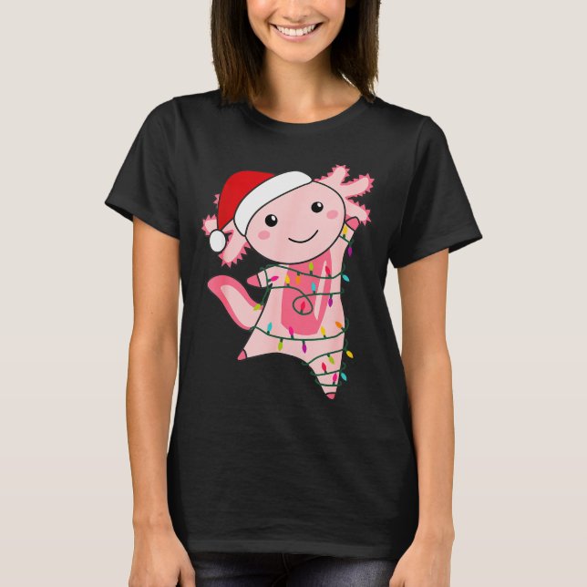 Axolotl Christmas Fairy Light Christmas Axolotl  T-Shirt (Front)