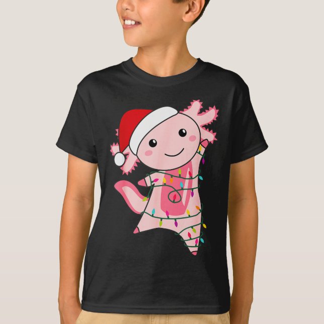 Axolotl Christmas Fairy Light Christmas Axolotl  T-Shirt (Front)