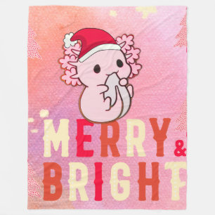 Axolotl christmas fleece blanket