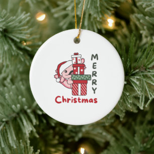 Axolotl Christmas Gift Winter Animals Axolotl Ceramic Ornament