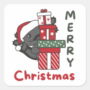 Axolotl Christmas Gift Winter Animals Axolotl Square Sticker