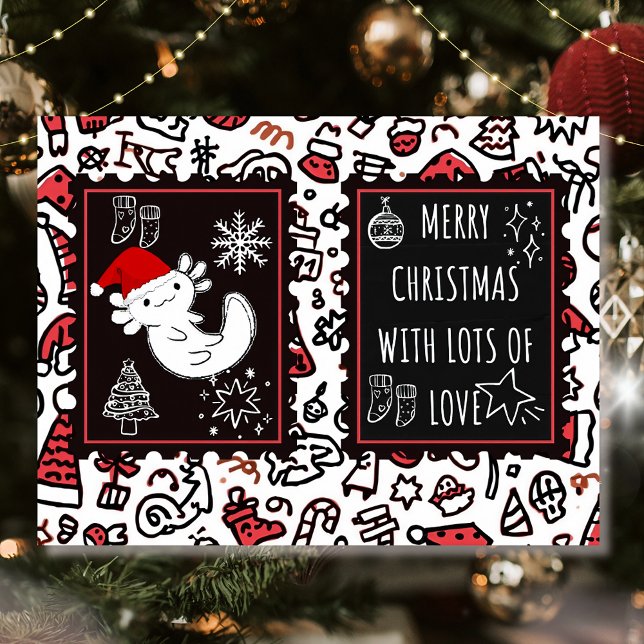 Axolotl christmas holiday postcard (Creator Uploaded)