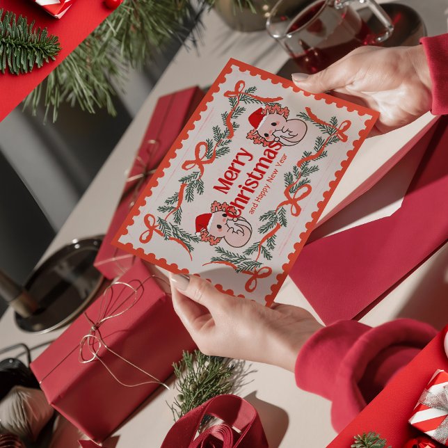 Axolotl christmas holiday postcard (Creator Uploaded)