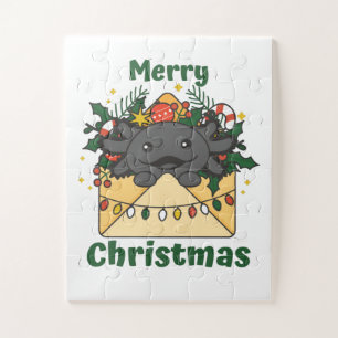 Axolotl Christmas Letter Winter Animals Axolotls Jigsaw Puzzle