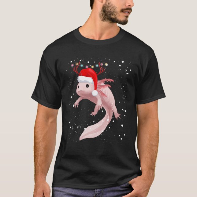 Axolotl Christmas Pajama Kids Youth Cute Axolotl X T-Shirt (Front)
