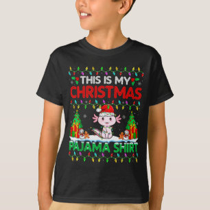 Axolotl Christmas Santa Hat Pajama Shirt Axolotl L