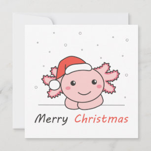 Axolotl Christmas Snow Winter Animals Axolotls Invitation