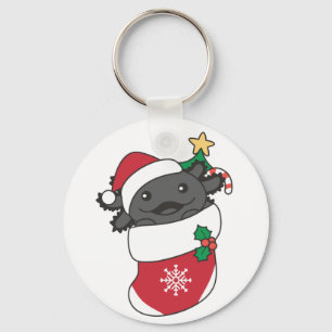 Axolotl Christmas Snow Winter Animals Axolotls Key Key Ring