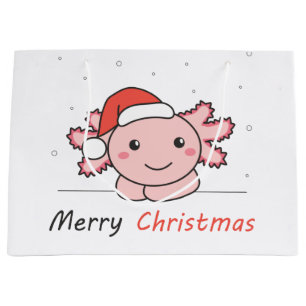 Axolotl Christmas Snow Winter Animals Axolotls Large Gift Bag
