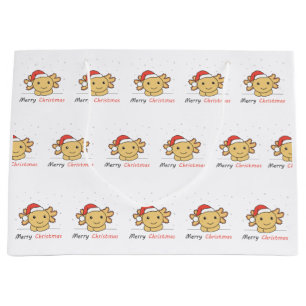 Axolotl Christmas Snow Winter Animals Axolotls Large Gift Bag