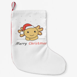 Axolotl Christmas Snow Winter Animals Axolotls Small Christmas Stocking