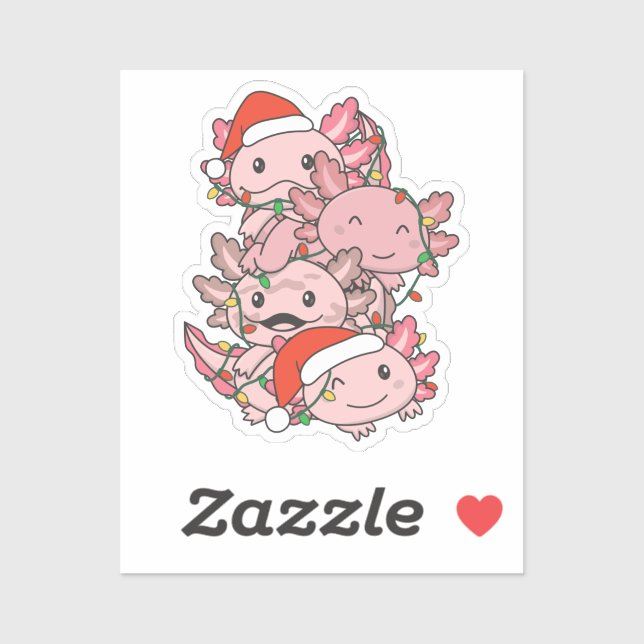 Axolotl Christmas Tree Christmas Animals Axolotls  (Sheet)