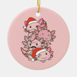Axolotl Christmas Tree Christmas Animals Axolotls Ceramic Ornament