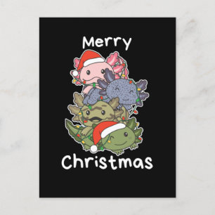 Axolotl Christmas Tree Christmas Animals Axolotls Holiday Postcard