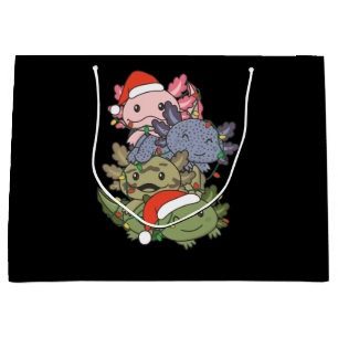 Axolotl Christmas Tree Christmas Animals Axolotls Large Gift Bag